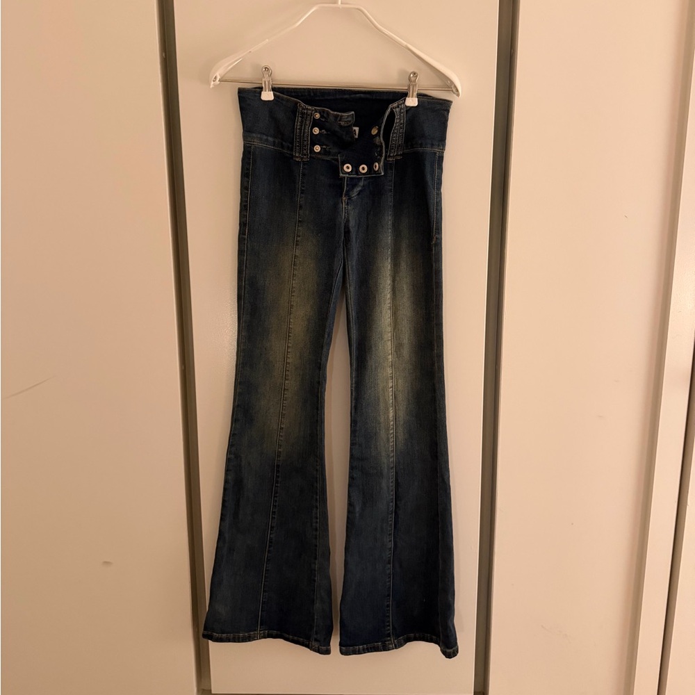 I.AM.GIA SOLD OUT EVERYWHERE Low Rise Embroidered Flare Jeans